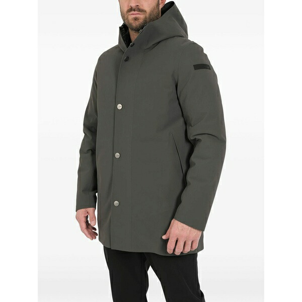 アールアールディ メンズ 厚地の外套 アウター Hooded buttoned parka Grey