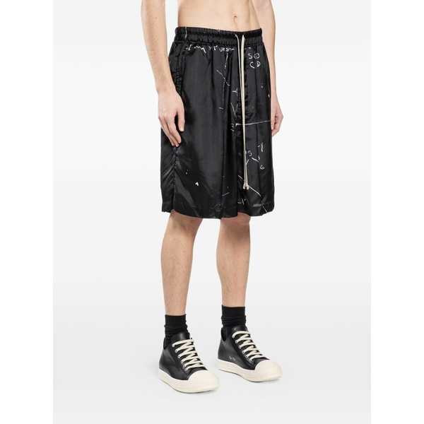 リックオウエンス メンズ カジュアルパンツ ボトムス Cargobela printed shorts Black|asty