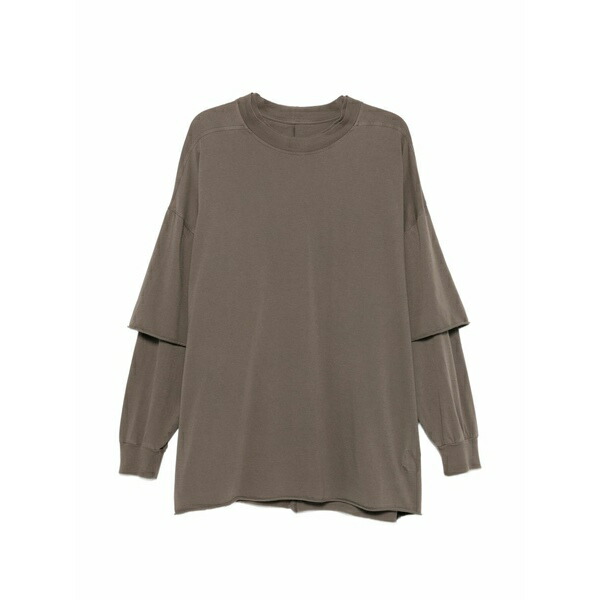 リックオウエンス メンズ プルオーバー トップス Tommy hustler layered-sleeve t-shirt Grey