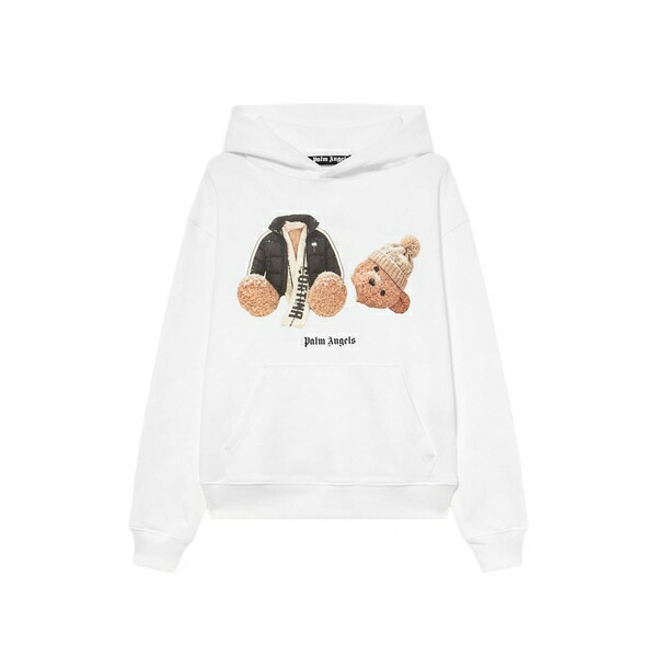 パーム・エンジェルス メンズ パーカー・スウェットシャツ アウター Broken bear cortina printed hoodie White
