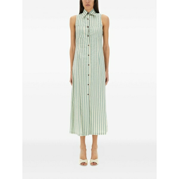 アリジ レディース 衣裳 トップス Striped-pattern sleeveless MIDI dress Green
