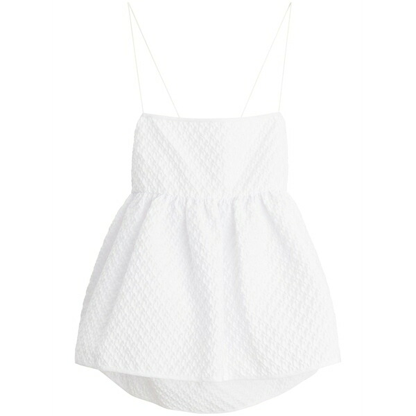 セシリー・バンセン レディース カットソー トップス Selena matelass￡ cotton blend top White