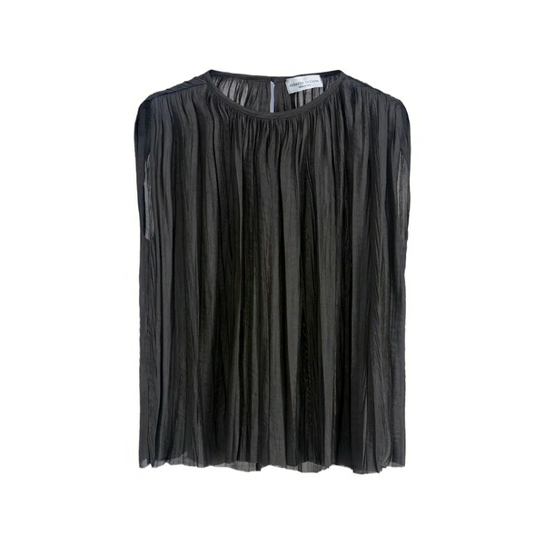 ロベルトコリーナ レディース プルオーバー トップス Pleated sleeveless top Brown