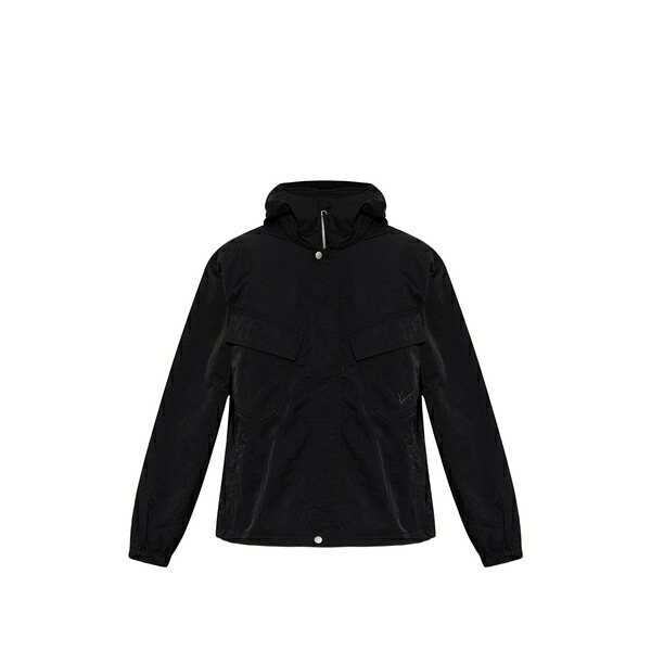 ケンゾー メンズ 上衣＆上衣 アウター Logo-embroidered hooded jacket Black