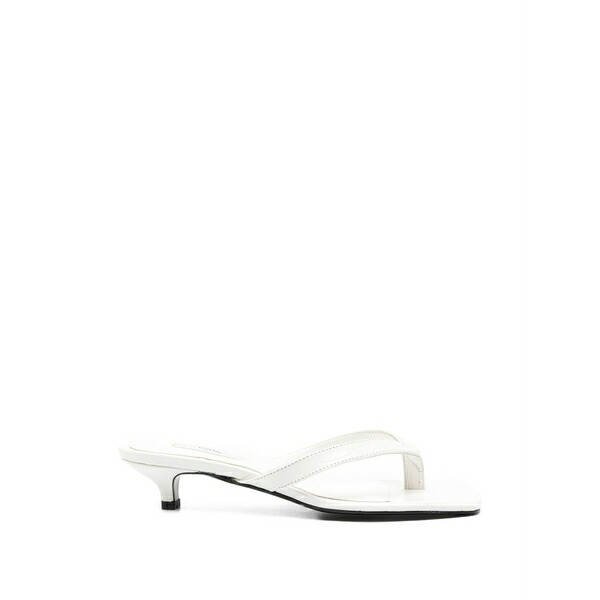 トーテム レディース サンダル シューズ Croco-embossed heeled flip flops White