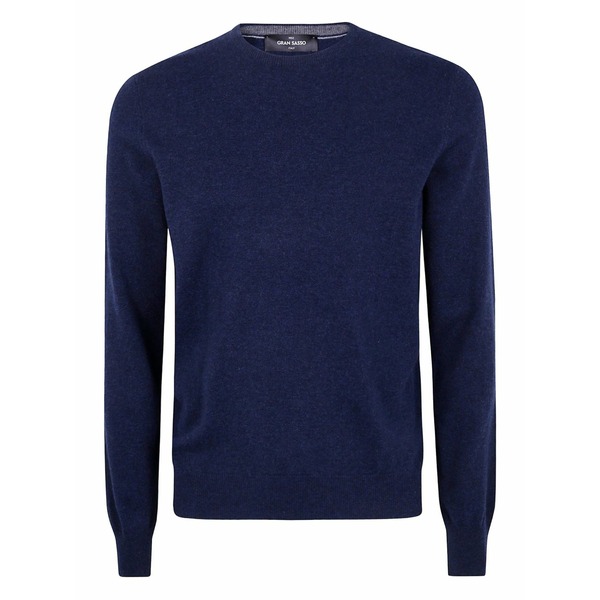 グランサッソ メンズ 編み物\u0026ティーシャツ アウター Crew-neck sweater Blue