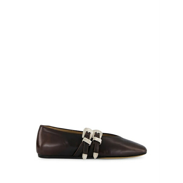 ル モンド ベリル レディース サンダル シューズ Claudia leather ballet flats Brown