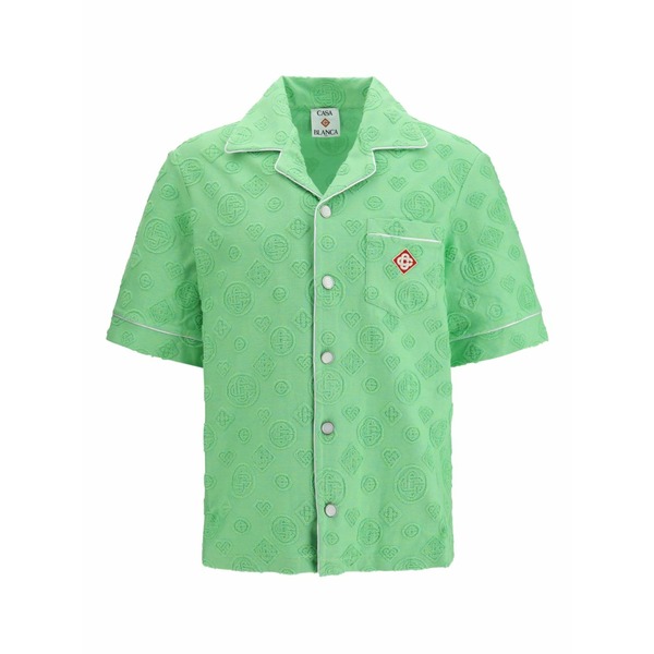 カサブランカ メンズ プルオーバー トップス Monogram towelling shirt Green