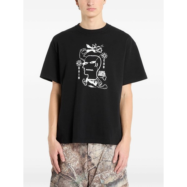 ブレインデッド メンズ ティーシャツ トップス Graphic-print short-sleeve t-shirt Black