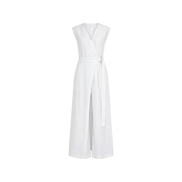 メイメイジェイ レディース 衣裳 トップス Belted wrap-style jumpsuit White