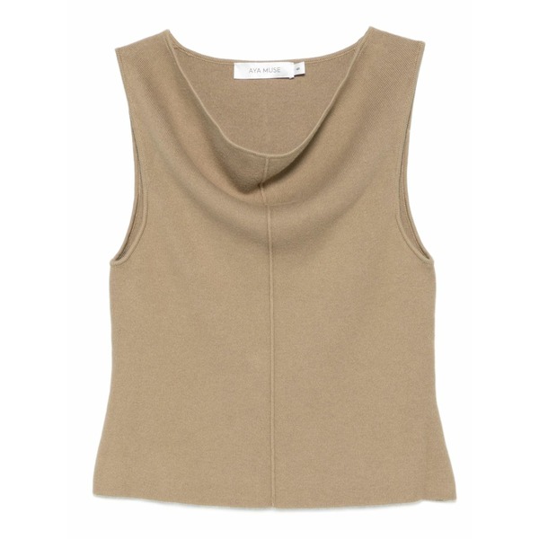 アヤ ムーサ レディース カットソー トップス Cowl-neck tank top Neutrals