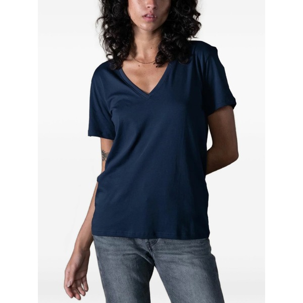 作り名 お召しもの レディース プルオーバー トップス Romy v-neck t-shirt Blue