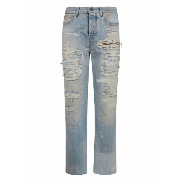 アミリ メンズ デニムパンツ ボトムス Distressed-effect denim jeans Blue｜asty