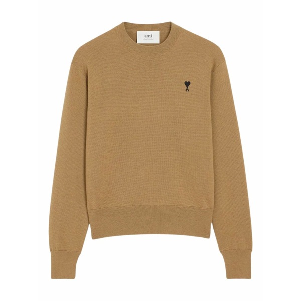 意中の女 メンズ 編み物\u0026ティーシャツ アウター Logo crew neck knitwear Brown