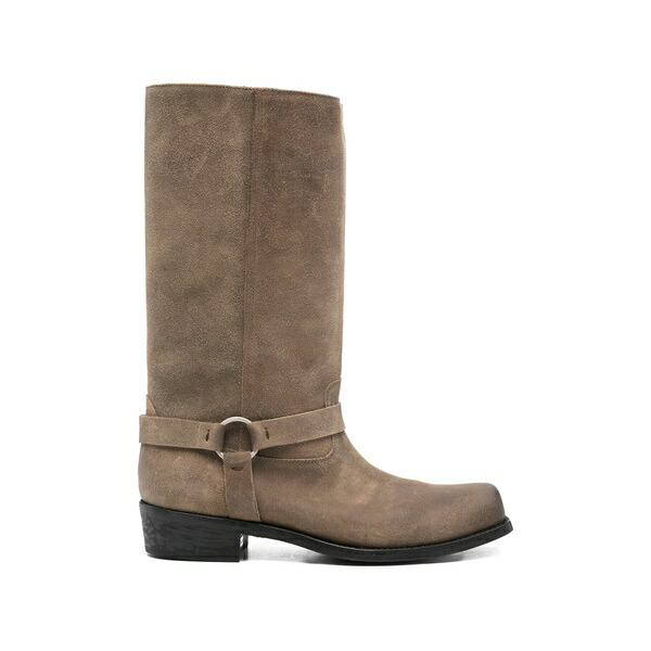 ゴールデングース メンズ ブーツ シューズ Buckle-strap suede biker boots Brown