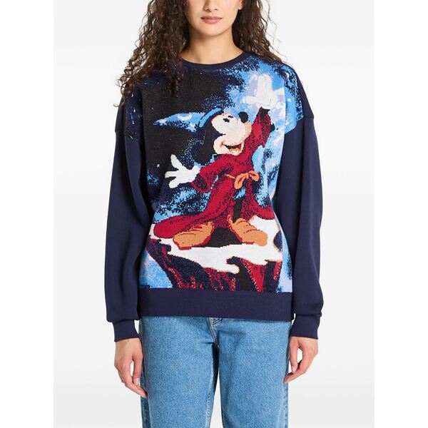 デジグアル レディース 編み物\u0026プルオーバー アウター Mickey mouse intarsia-knit sweater Blue