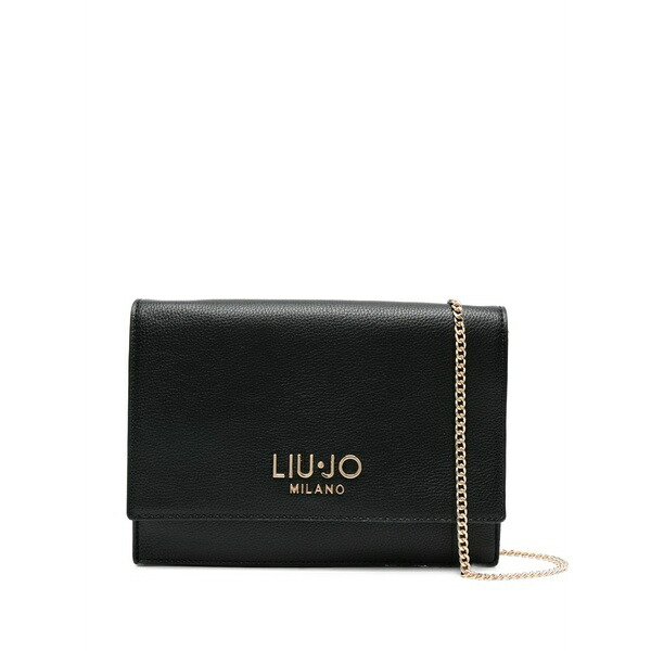 リュージョー レディース ハンドバッグ バッグ Mini logo-plaque chain cross-body bag Black|asty