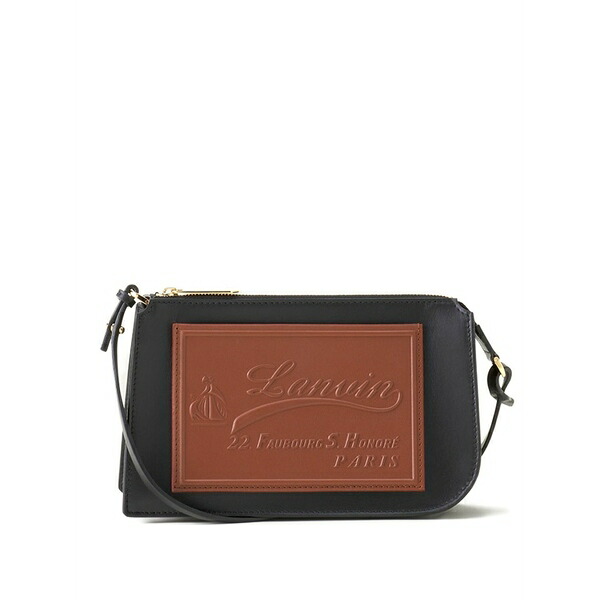 ランバン レディース ショルダーバッグ 御徒面子 Logo-plaque crossbody bag Black