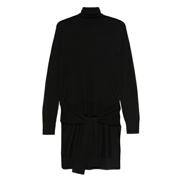 トーテム レディース 衣装 トップス Double-sleeve tie-front turtleneck dress Black