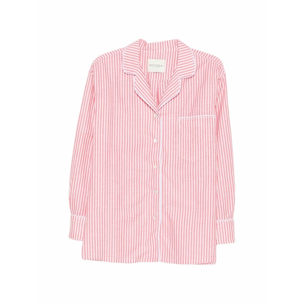 リビエラ レディース プルオーバー トップス Striped-pattern shirt Red