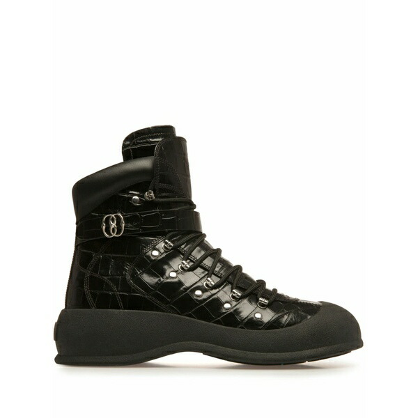 バリー メンズ ブーツ シューズ Clyff crocodile-embossed boots Black｜asty