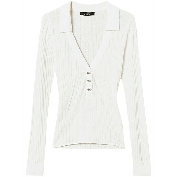 ツイン書き割り レディース 編み物\u0026プルオーバー アウター Ribbed-knit jumper White