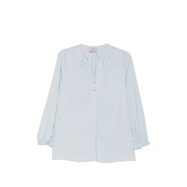エミスフィール レディース プルオーバー トップス Ruched-detail blouse Blue