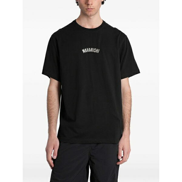 マハリシ メンズ ティーシャツ トップス Logo-embroidered t-shirt Black