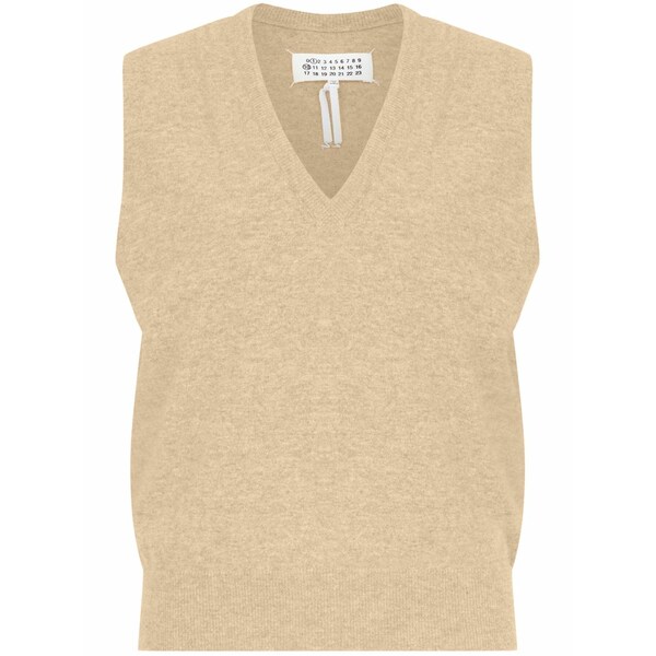 マルタンマルジェラ レディース カットソー トップス Knit v-neck vest Neutrals
