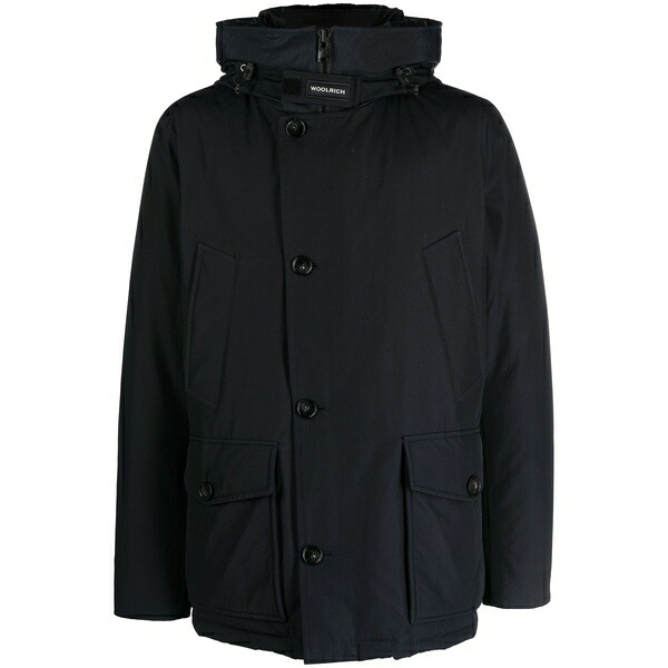羊毛 分限者 メンズ 厚地の外套 アウター Arctic button-up hooded down jacket  Blue