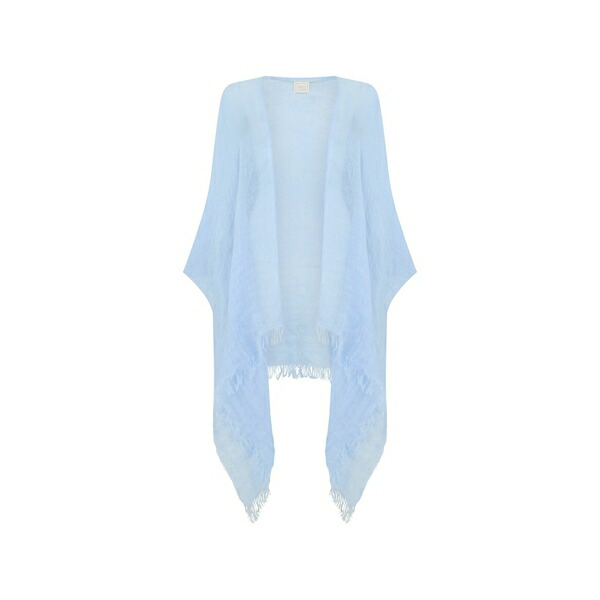 １２０％リノ レディース ジレー アウター Fringed cardigan  Blue