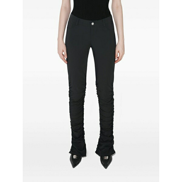 ミスビヘイブ レディース 心地よいズボン下 ボトムス Lara ruched-detail trousers Black