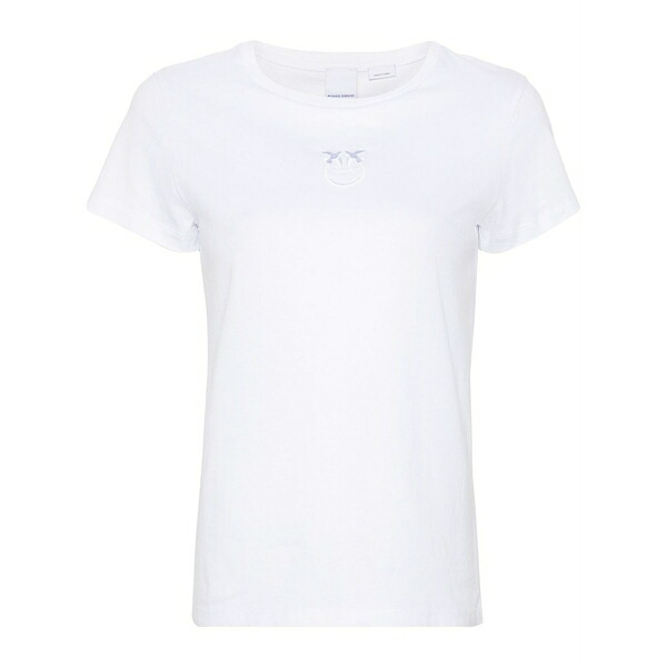 ピンコ レディース プルオーバー トップス Love birds-embroidered cotton t-shirt White