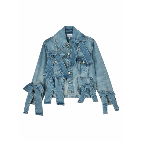 ガニー レディース 上衣＆上衣 アウター Bow-embellished denim jacket Blue