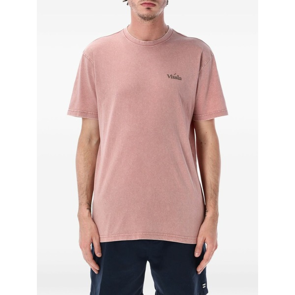 ヴィスラ メンズ ティーシャツ トップス Extra strength logo-print t-shirt Pink