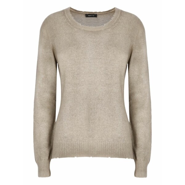 アヴァントワ レディース 編み物\u0026スウェーター アウター Round-neck ribbed sweater Neutrals