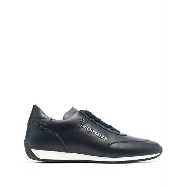 ビリオネア メンズ スニーカー シューズ Calf-leather low-top sneakers Blue