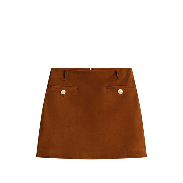 トミー ヒルフィガー レディース スコート ボトムス Button-detail a-line mini skirt Brown