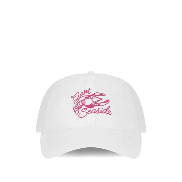 ガント メンズ 帽子 アクセサリー Lobster-embroidered baseball cap Neutrals｜asty