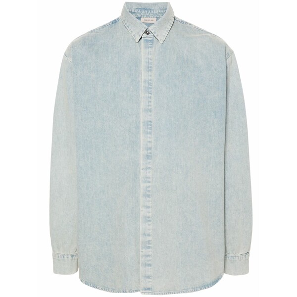 フィアオブゴッド メンズ シャツ トップス Classic-collar denim shirt Blue|asty