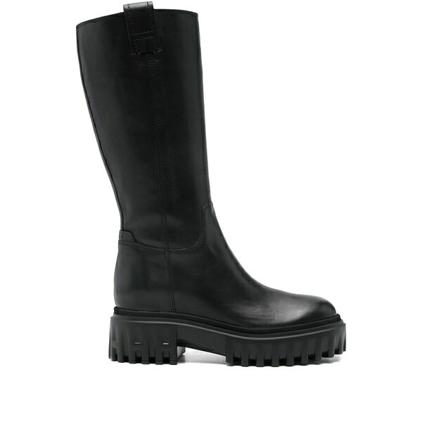 ホー火器 レディース ブーツ シューズ Leather mid-calf boots Black