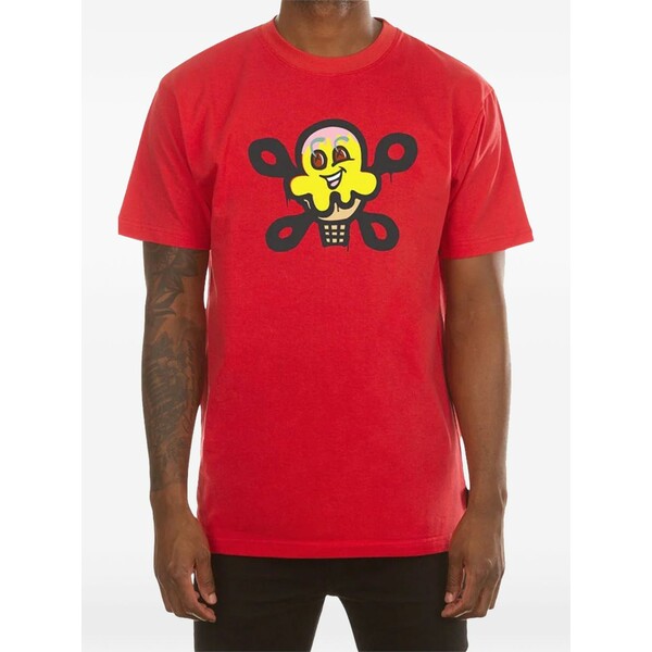 クリーム メンズ ティーシャツ トップス Graphic-print short-sleeve t-shirt Red