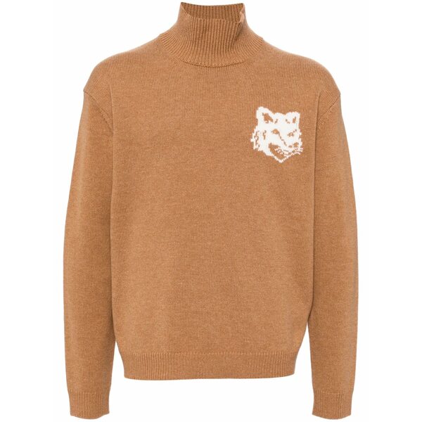 住み家 稲荷 メンズ 編み物\u0026プルオーバー アウター Fox head intarsia comfort jumper Neutrals