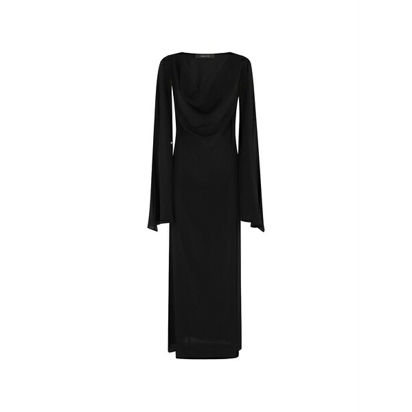 フェデリカ・トシ レディース 衣裳 トップス Drape long-sleeve maxi dress Black