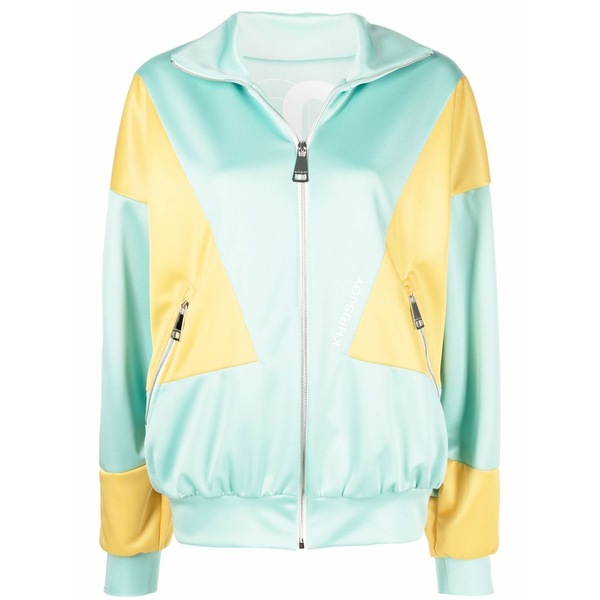 クリスジョイ レディース 上衣＆上衣 アウター Panelled zip-up track jacket  Green