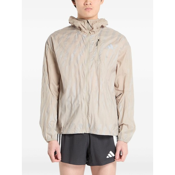 アディダス メンズ 上衣＆上衣 アウター Hooded pattern jacket Neutrals