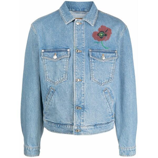 ケンゾー メンズ 上衣＆上衣 アウター Floral-print trucker jacket Blue