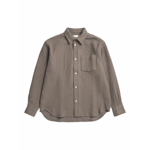 北の方事業計画 メンズ プルオーバー トップス Striped shirt Brown