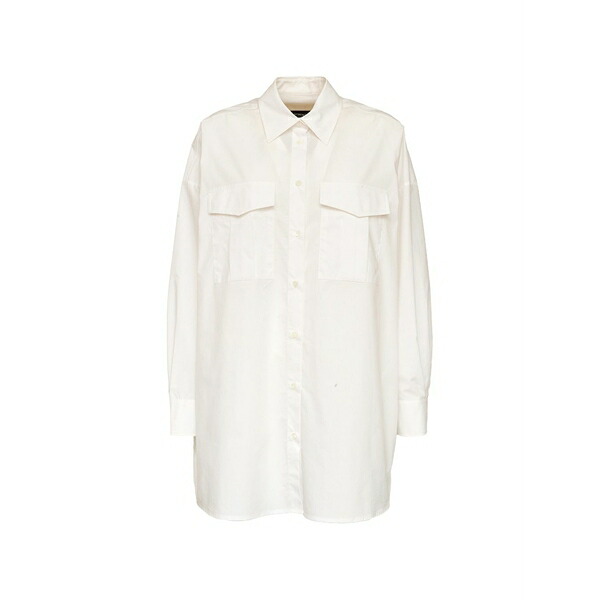 デパートメントファイブ レディース プルオーバー トップス Fire over long-sleeve cotton shirt White