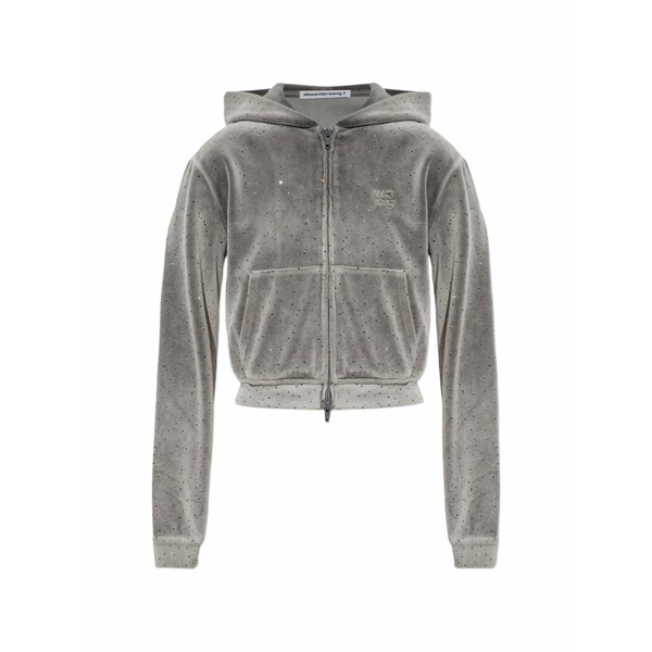 アレキサンダーワン レディース 編み物\u0026スウェーター アウター Embellished hooded sweater Grey
